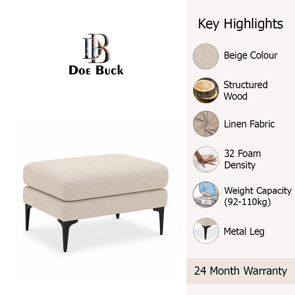 DOE BUCK Minimal Ottoman Bench|Beige