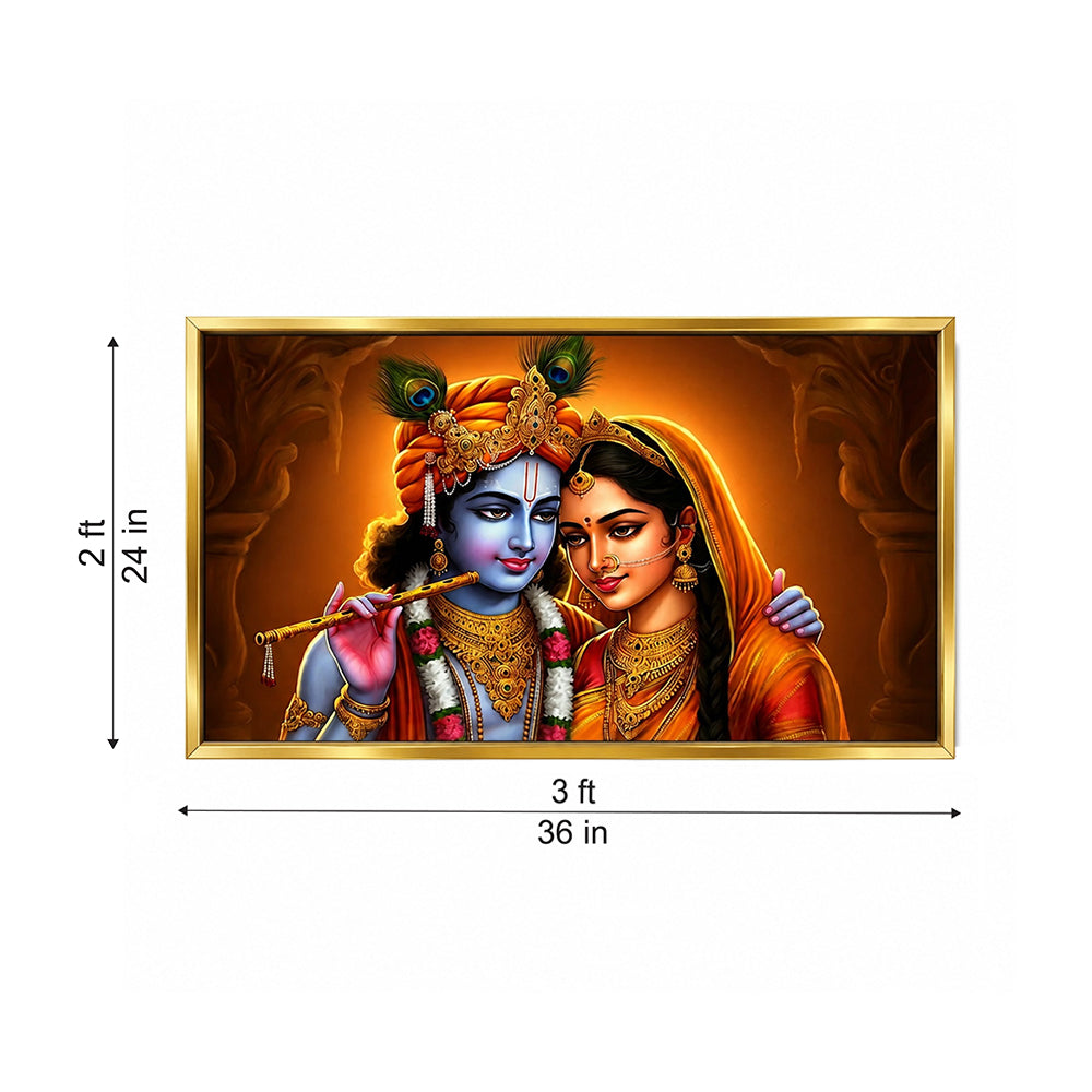 Radha Krishna Devotional Canvas Wall Painting