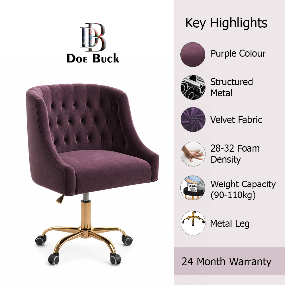 Clemence Office Chair |Purple