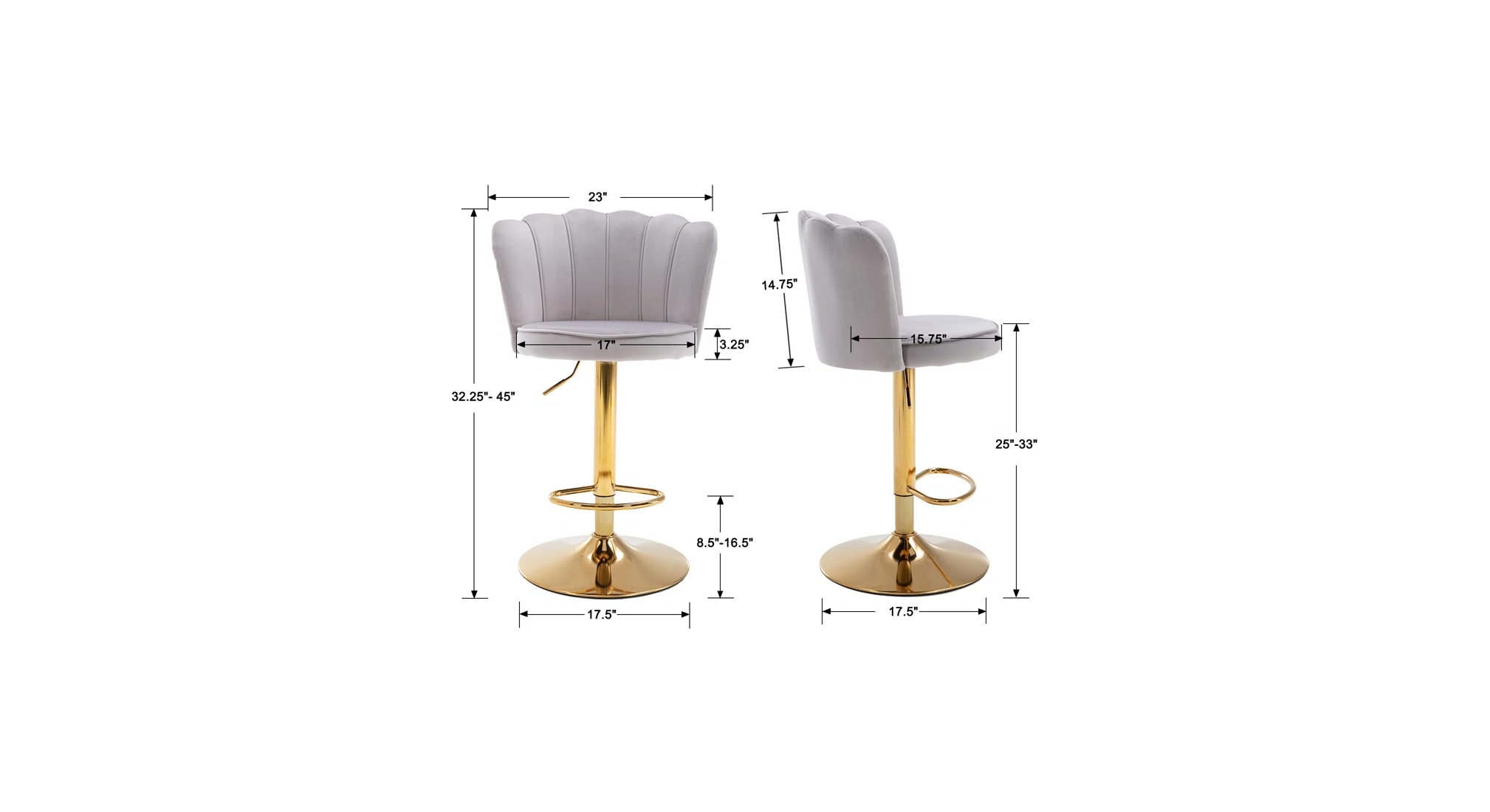 Avidan Bar Stool - Grey