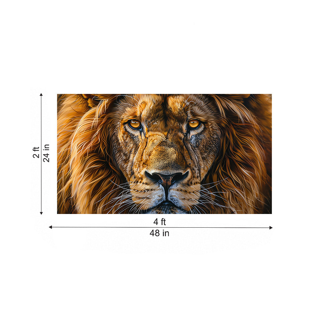 Close Up Lion Face Canvas Wall Painting