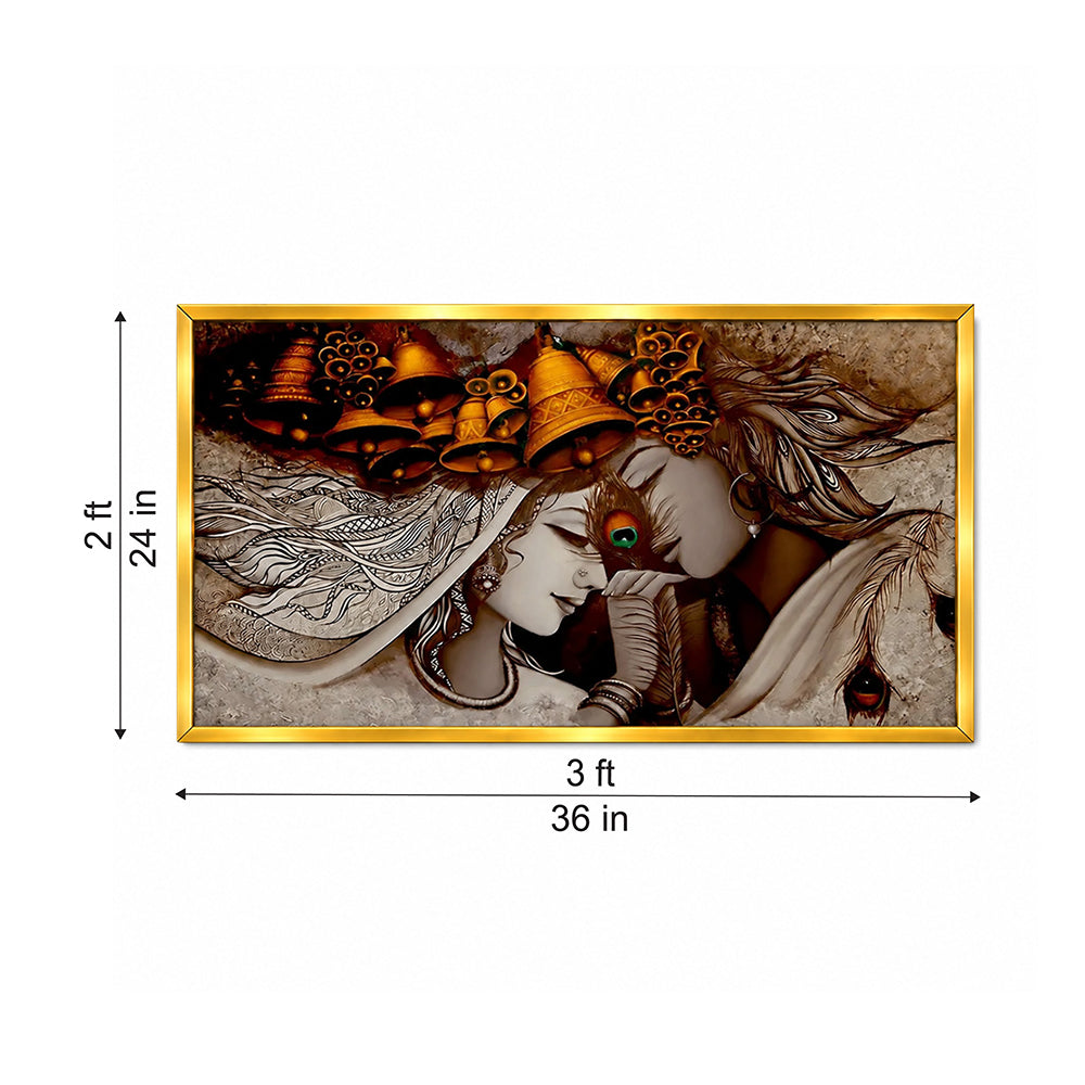 Radha Krishna Divine Love Canvas Wall Painting