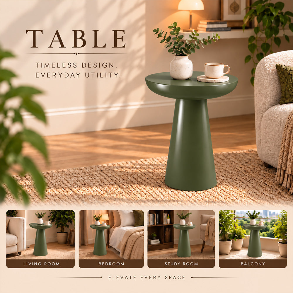 Modern Metal Round Pedestal Side Table