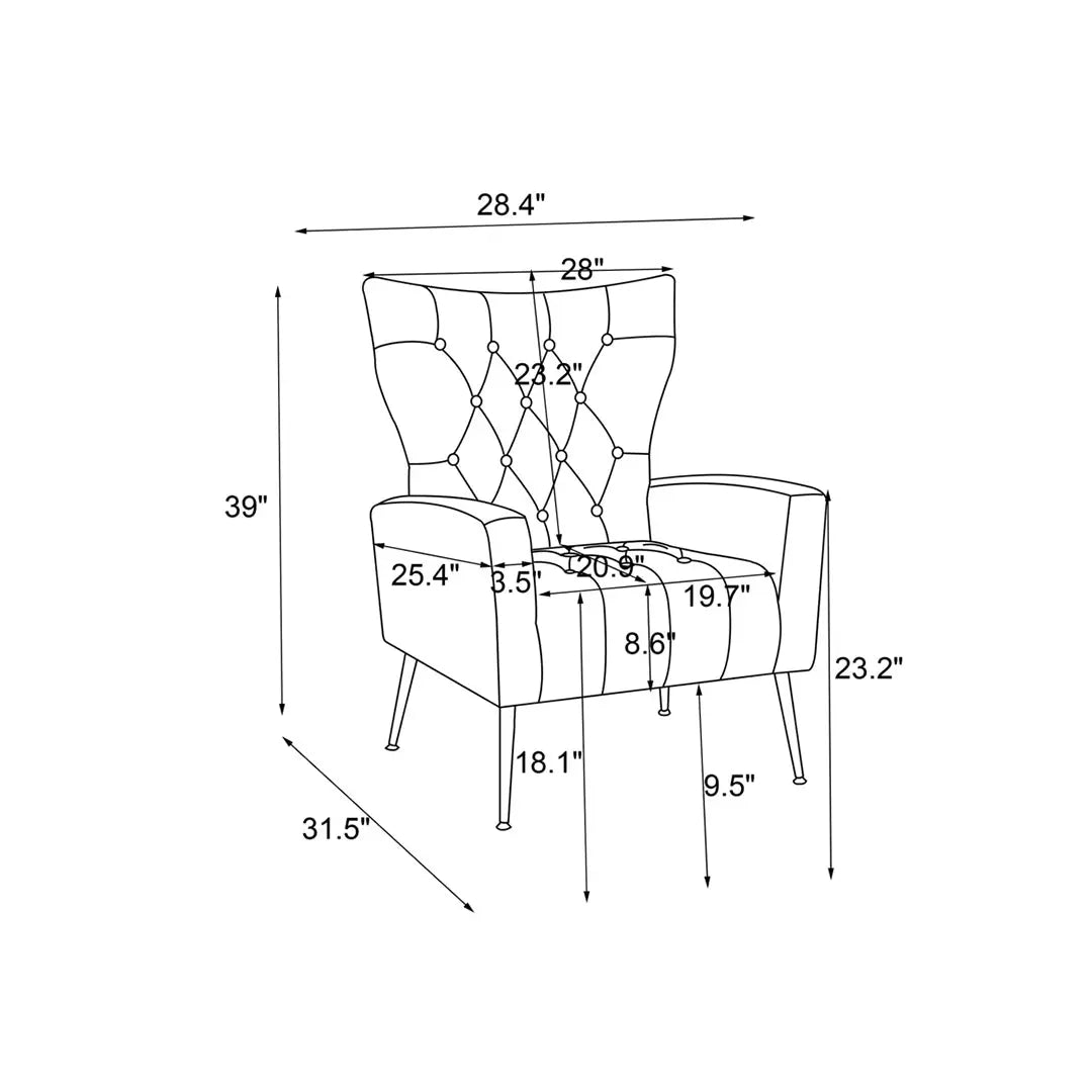 Danney Accent Chair with Ottoman - Beige