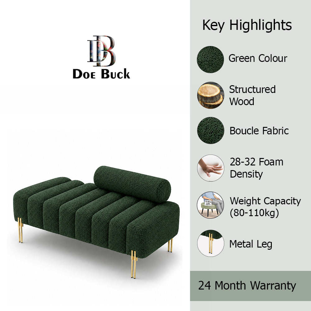 Doe Buck crest bench With Golden Legs|Green