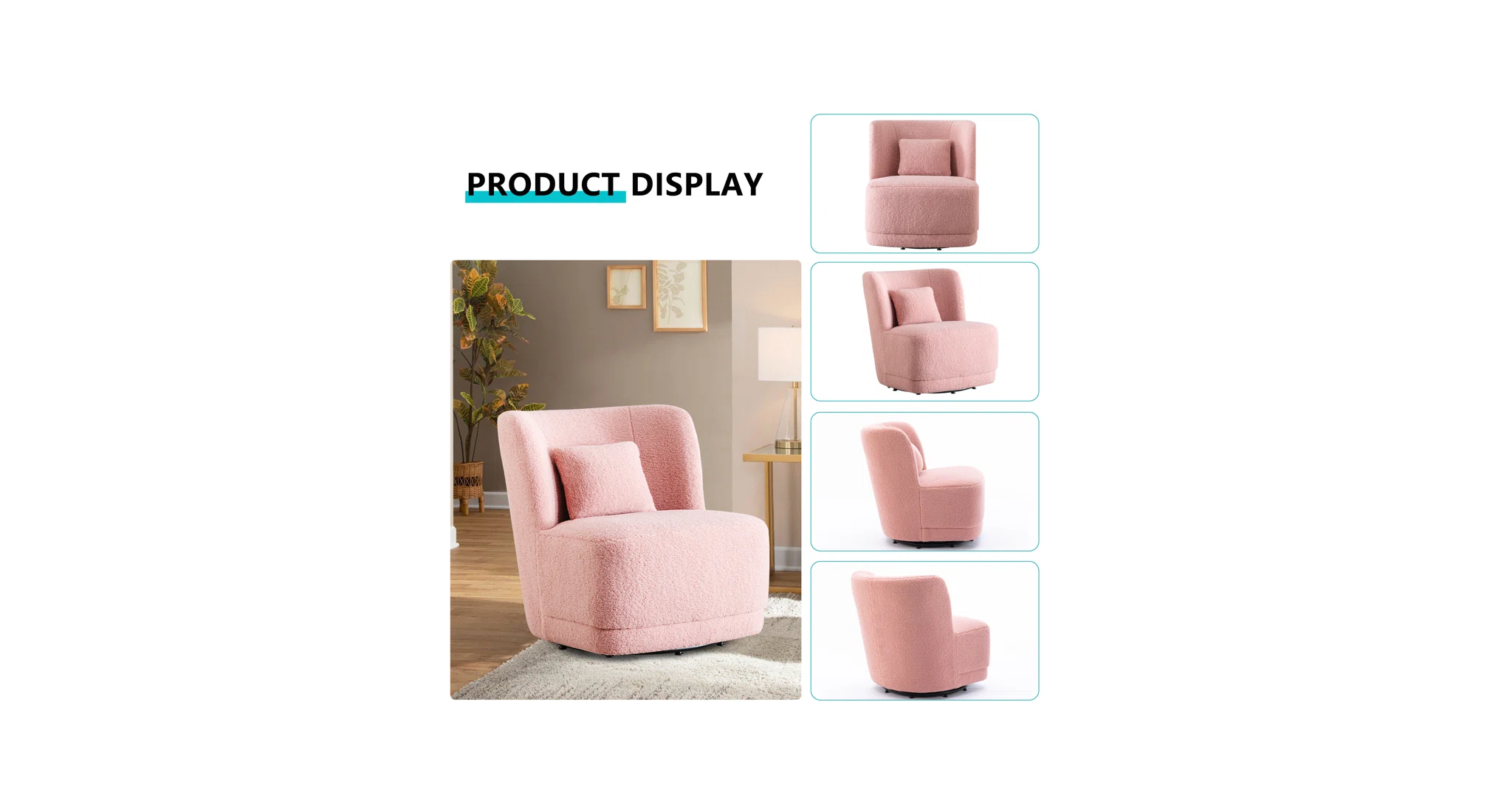 Deeda Barrel Chair Pink | Upholstered Barrel Accent Chair Blush Pink