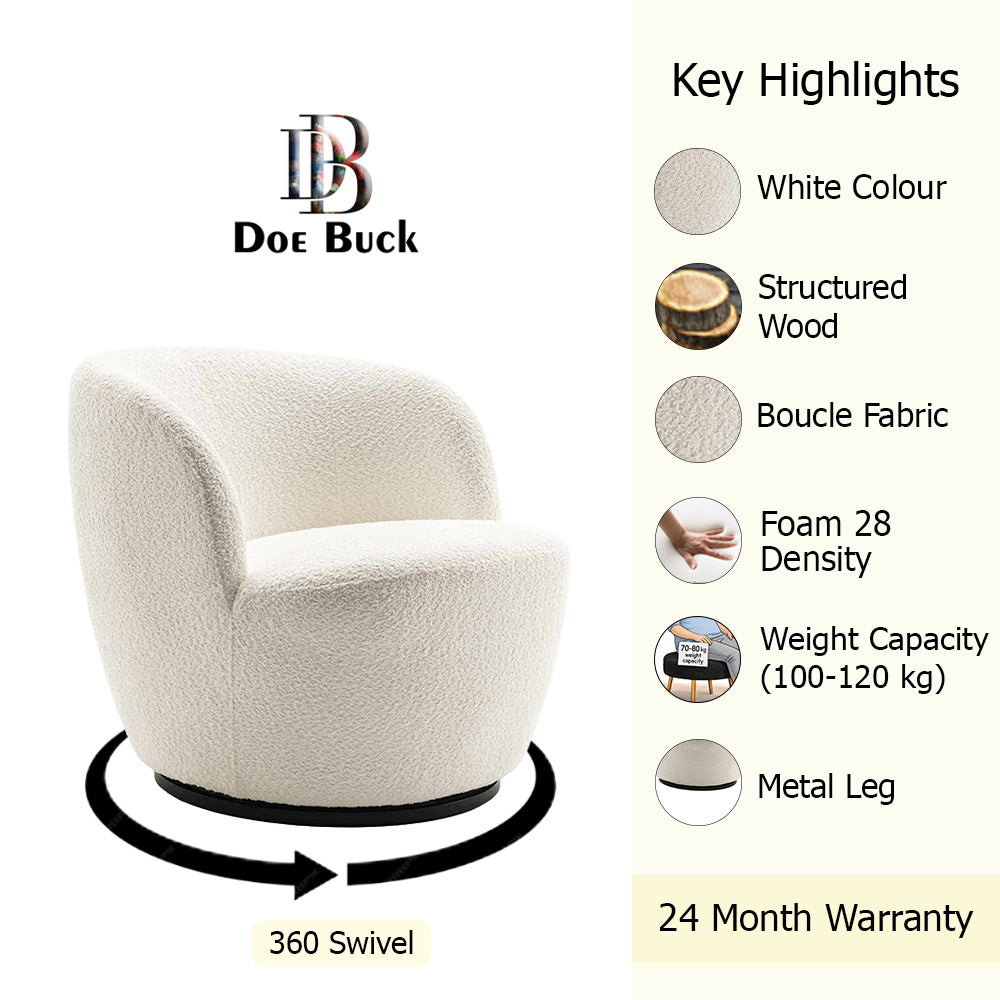 Nikoli Accent Chair | White
