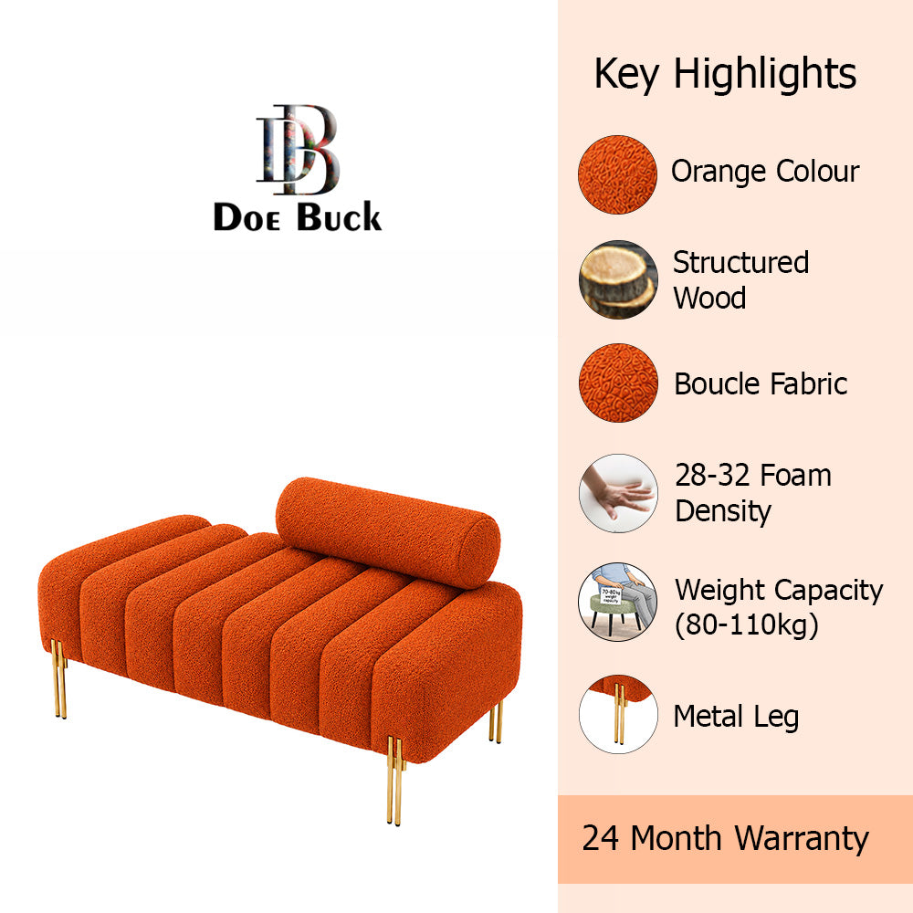 Doe Buck crest bench With Golden Legs|Orange