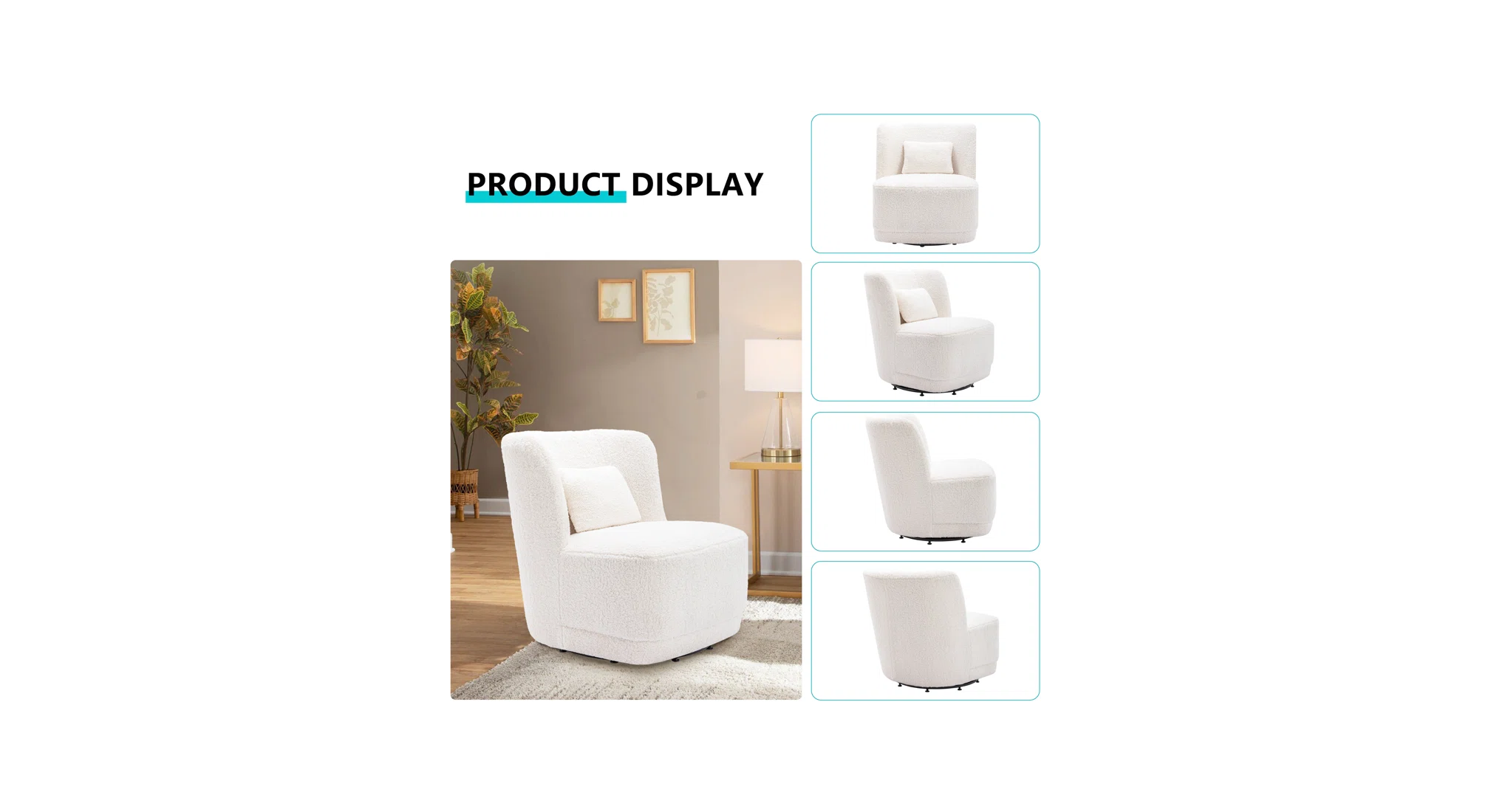 Deeda Barrel Chair Beige | Upholstered Barrel Accent Chair Neutral Beige
