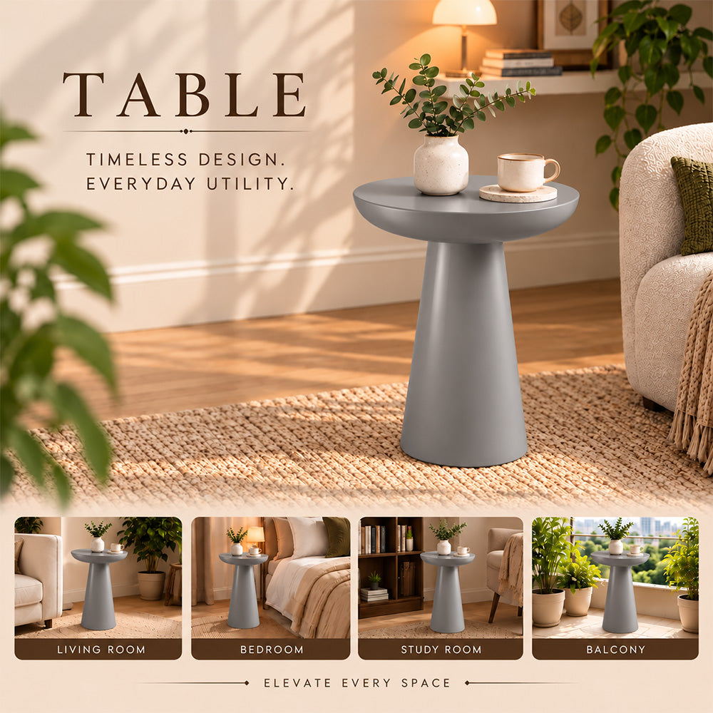 Modern Metal Round Pedestal Side Table