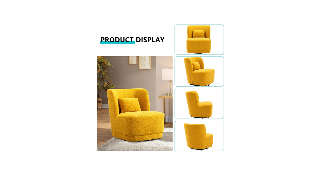 Deeda Barrel Chair Yellow | Upholstered Barrel Accent Chair Sun Yellow