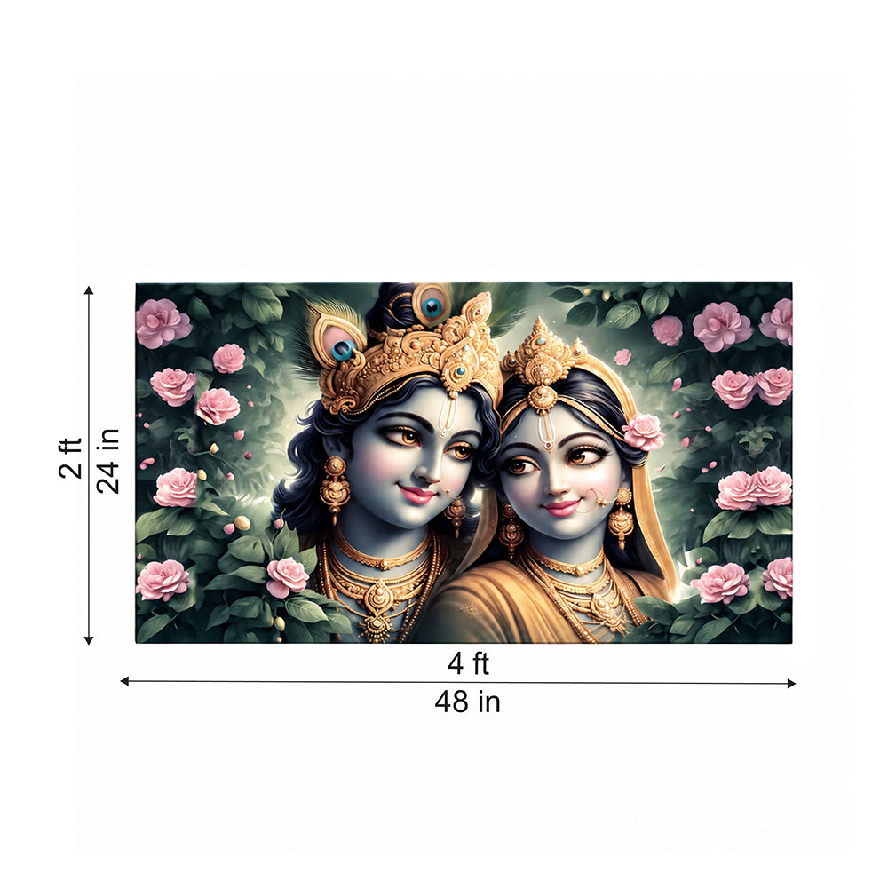 Shree Radha Krishna Divine Love Canvas Wall Painting
