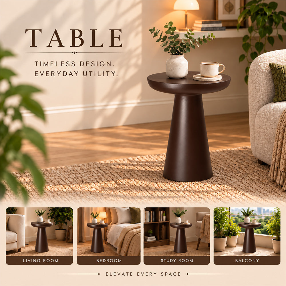 Modern Metal Round Pedestal Side Table
