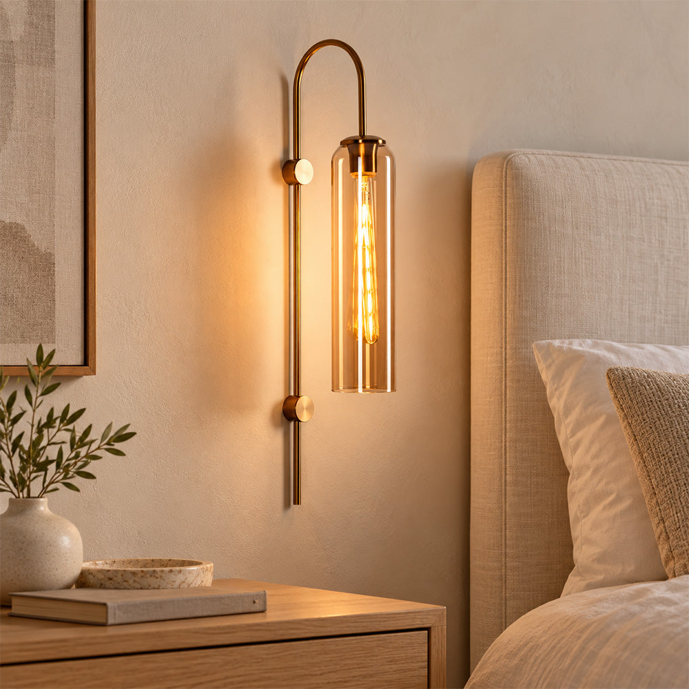 Industrial vertical tube wall sconce