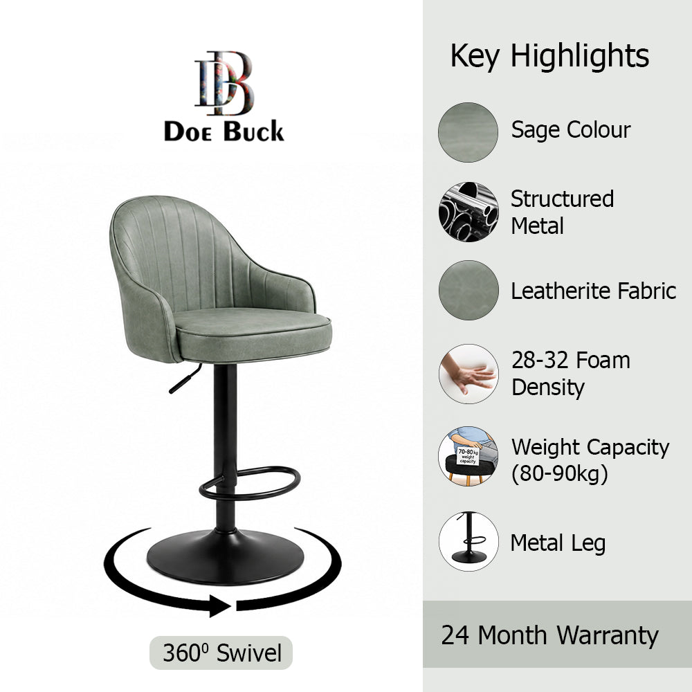 DoeBuck Fressia Barstool|Sage Green