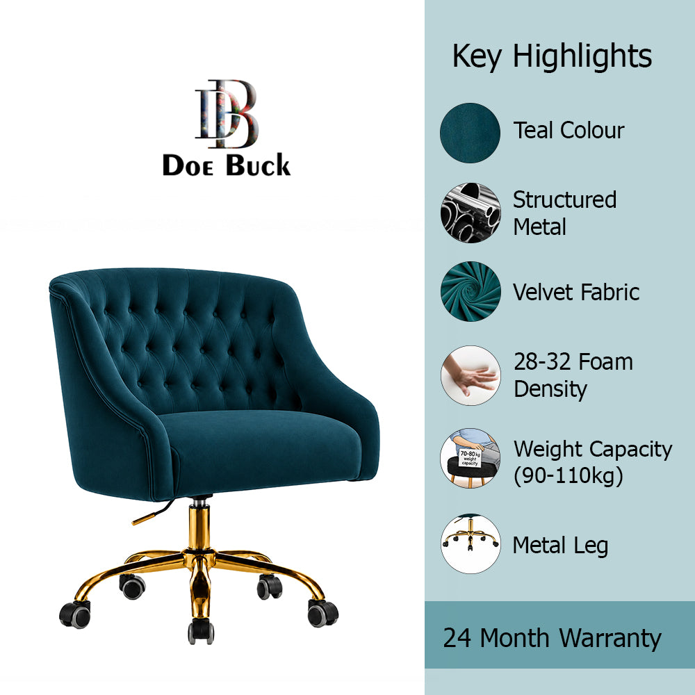 Clemence Office Chair |Teal