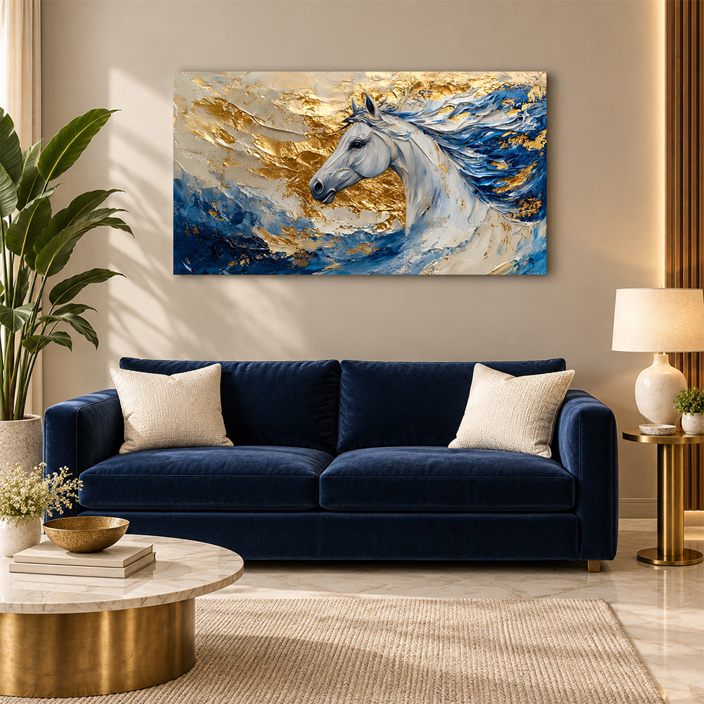 Majestic White Horse Canvas Wall Painting