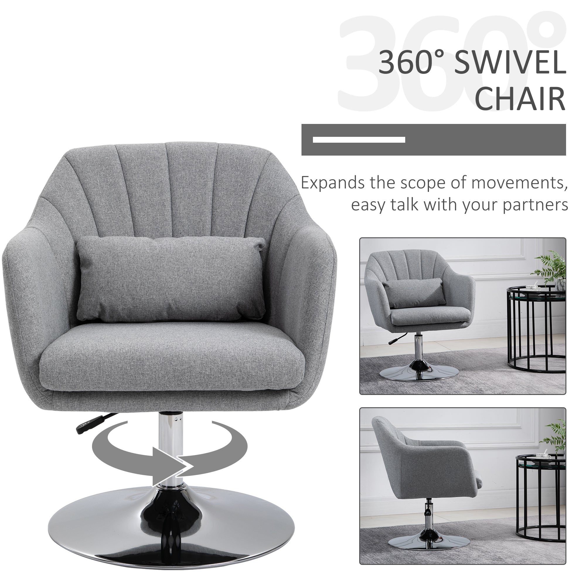 Boyd Swiel Bar Stool/Chair - Light Grey