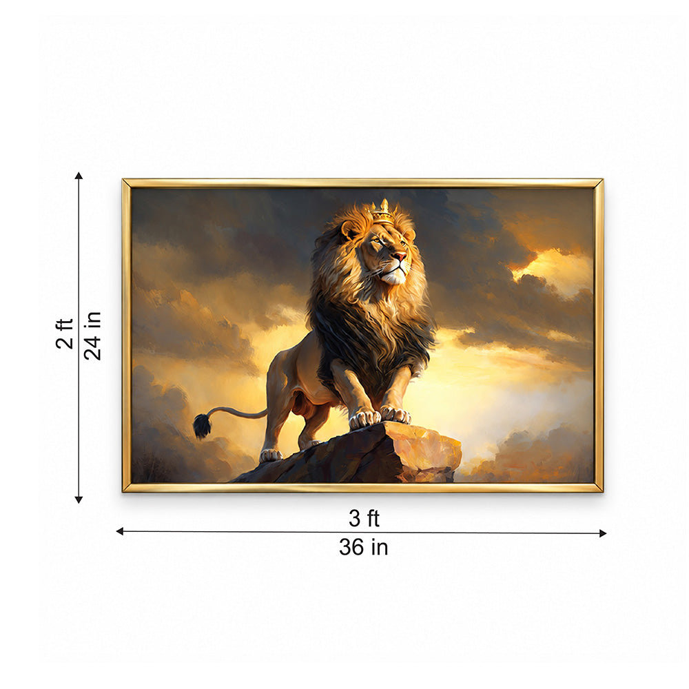 Resting Lion Portrait Canvas Wall Painting