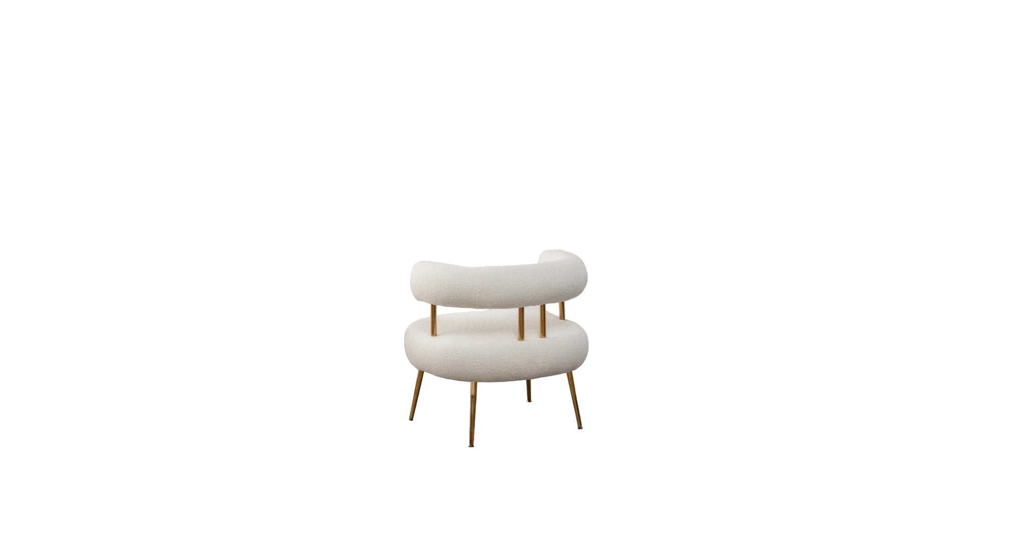 Bonnita Accent Chair Beige | Curved Fabric Accent Chair Sand Beige