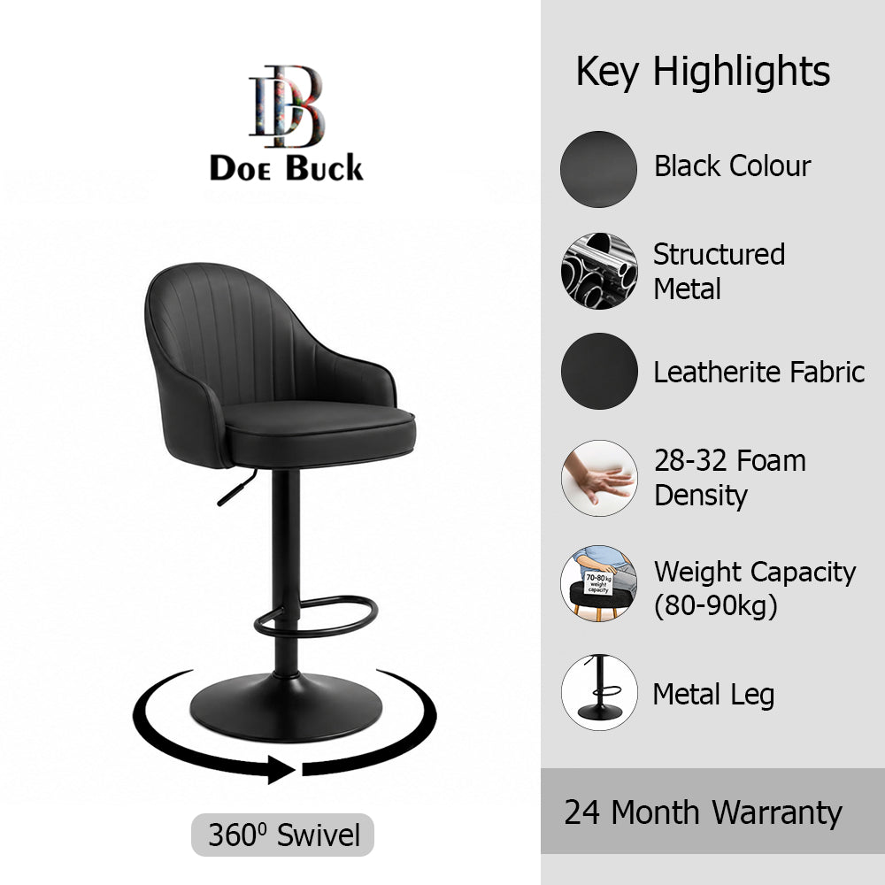 DoeBuck Fressia Barstool|Black