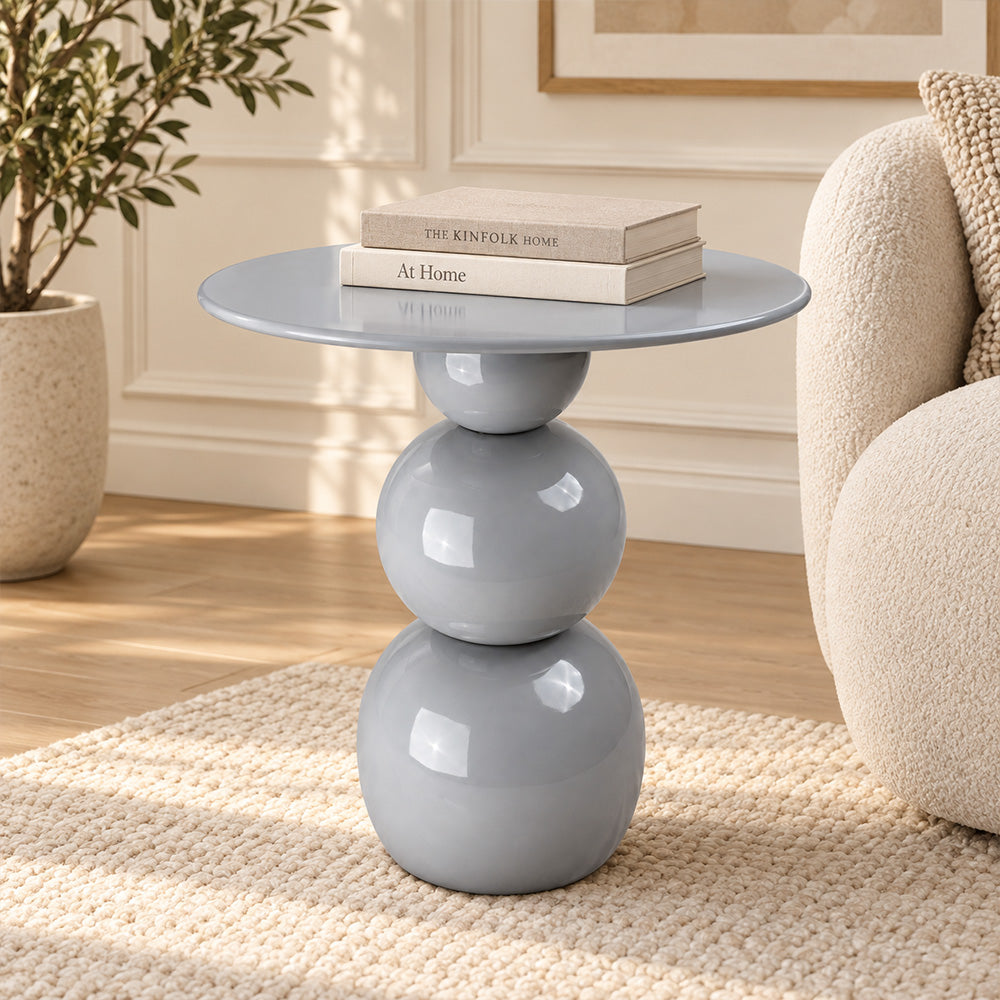 Modern Sculptural Side Table with Round Top