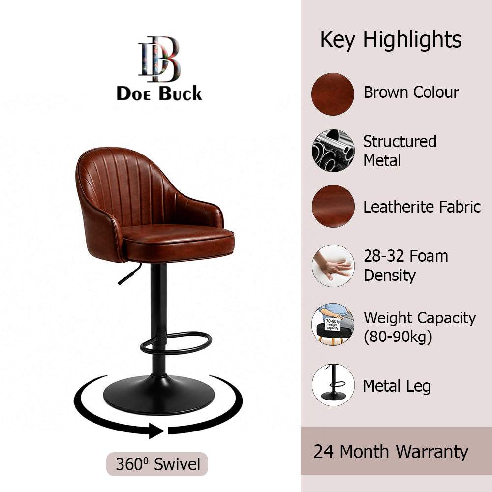 DoeBuck Fressia Barstool|Brown