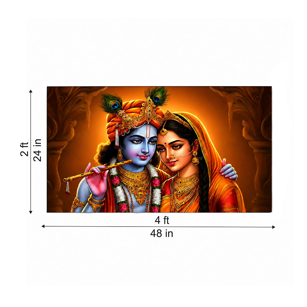 Radha Krishna Devotional Canvas Wall Painting