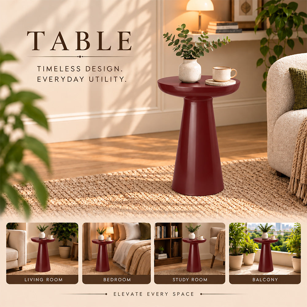 Modern Metal Round Pedestal Side Table