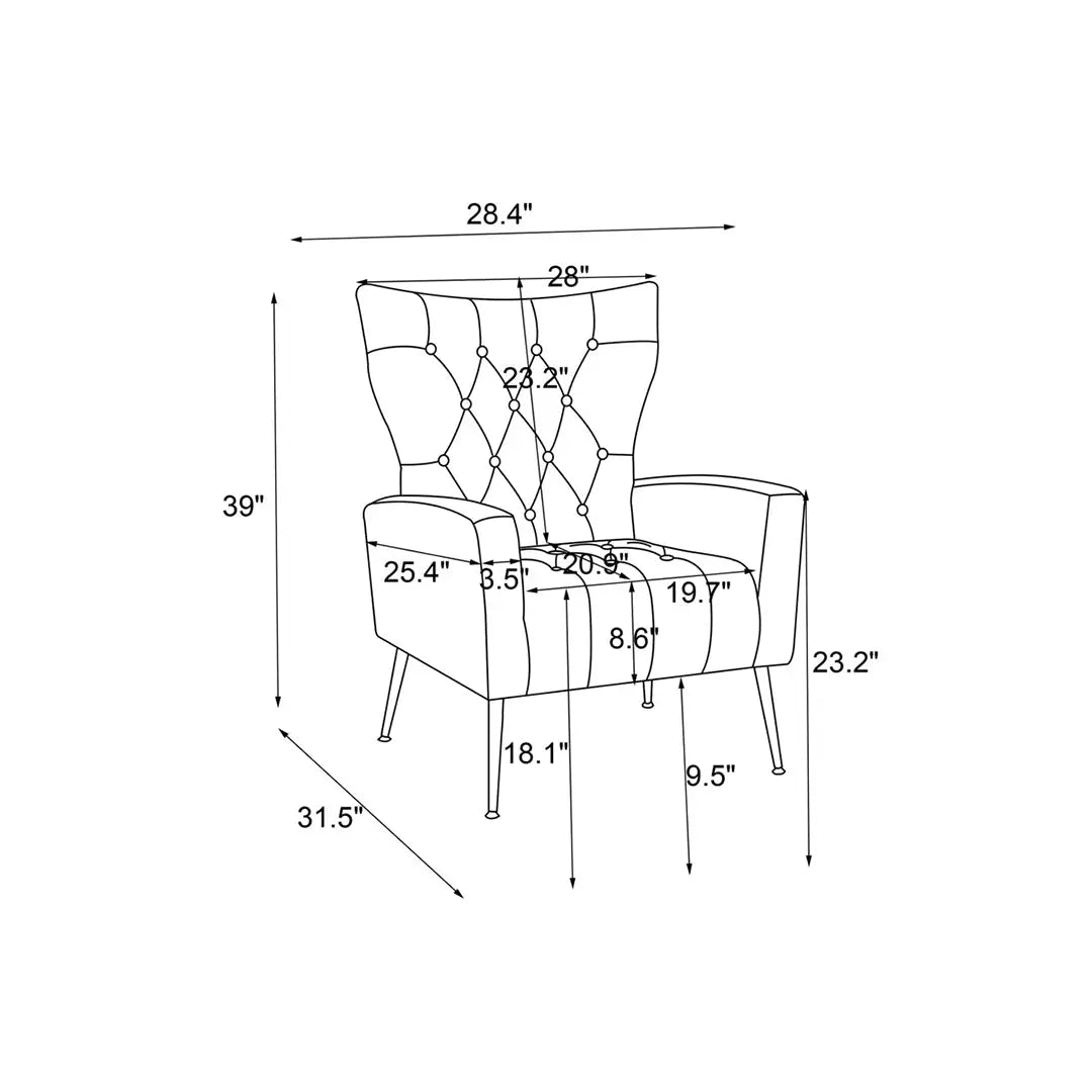 Danney Accent Chair with Ottoman - Pink