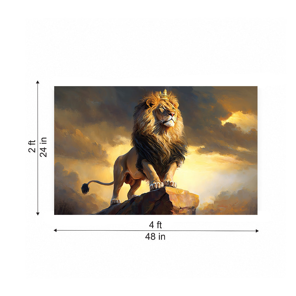 Resting Lion Portrait Canvas Wall Painting