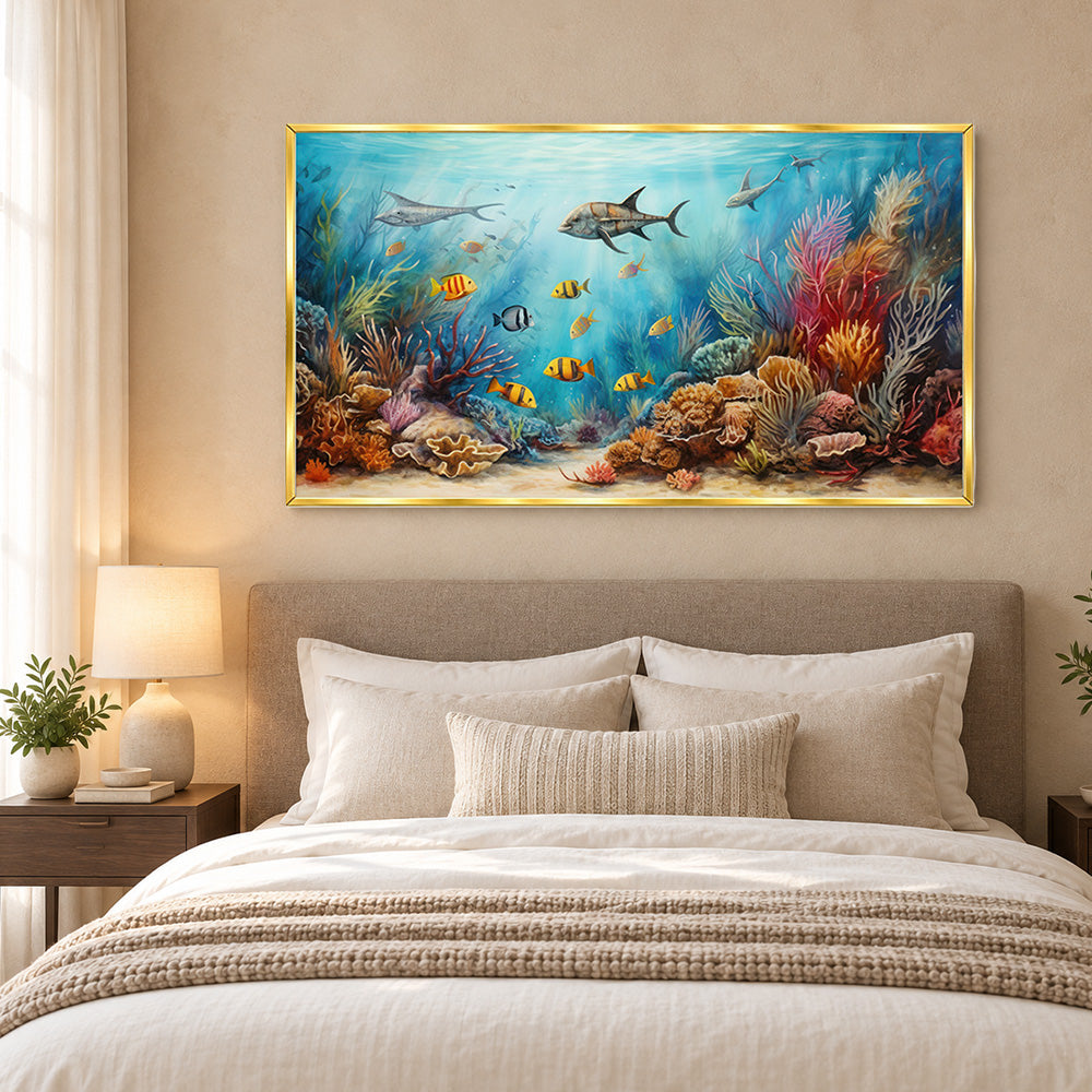 Coral reef underwater canvas wall painting