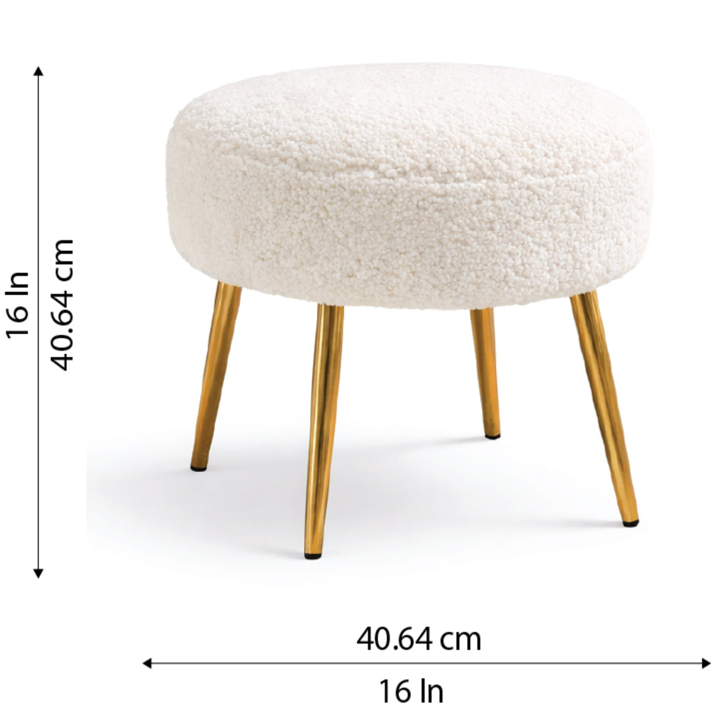Doe Buck Luna Ottoman|White
