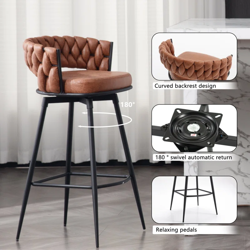 Presley Bar Stool - Whisky Brown