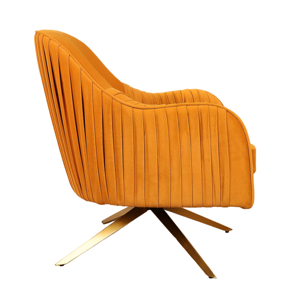 Gladden Revolving Accent Chair Mustard | Swivel Accent Chair Mustard Yellow