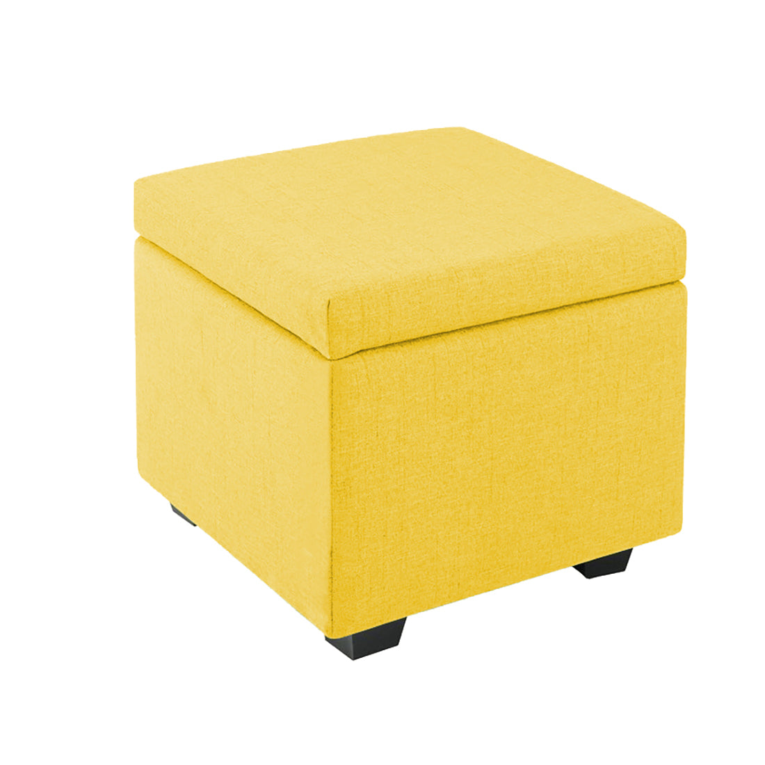 Square Stoage Ottoman With Storage Yellow