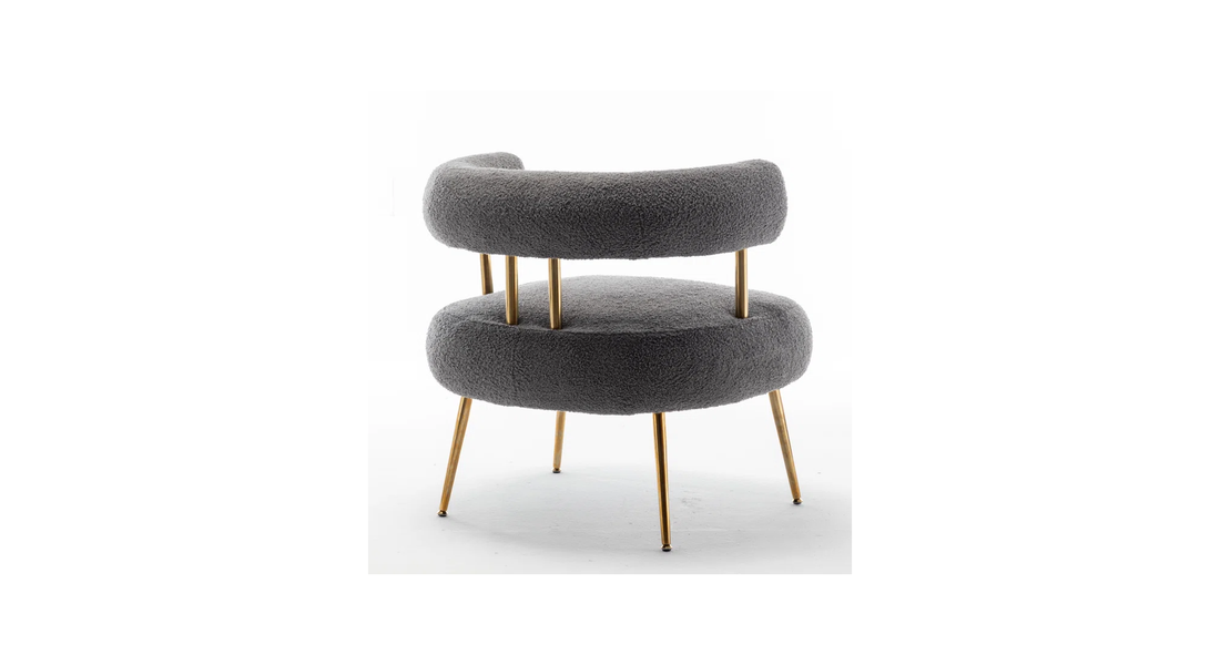 Bonnita Accent Chair Grey | Curved Fabric Accent Chair Stone Grey