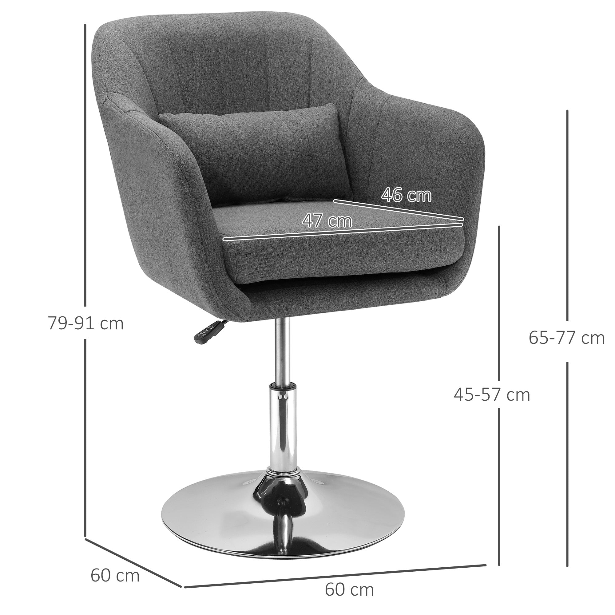 Boyd Swiel Bar Stool/Chair - Dark Grey
