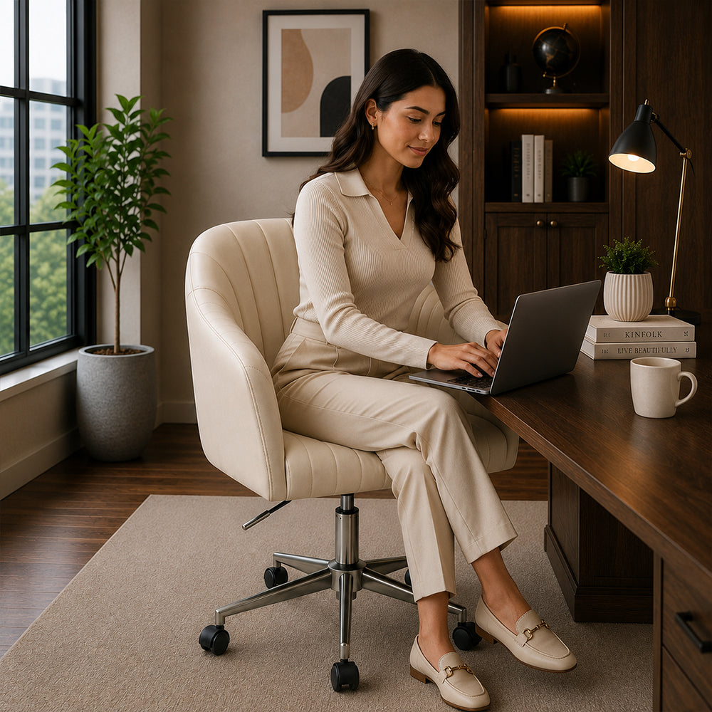 Colm Office Chair |Beige