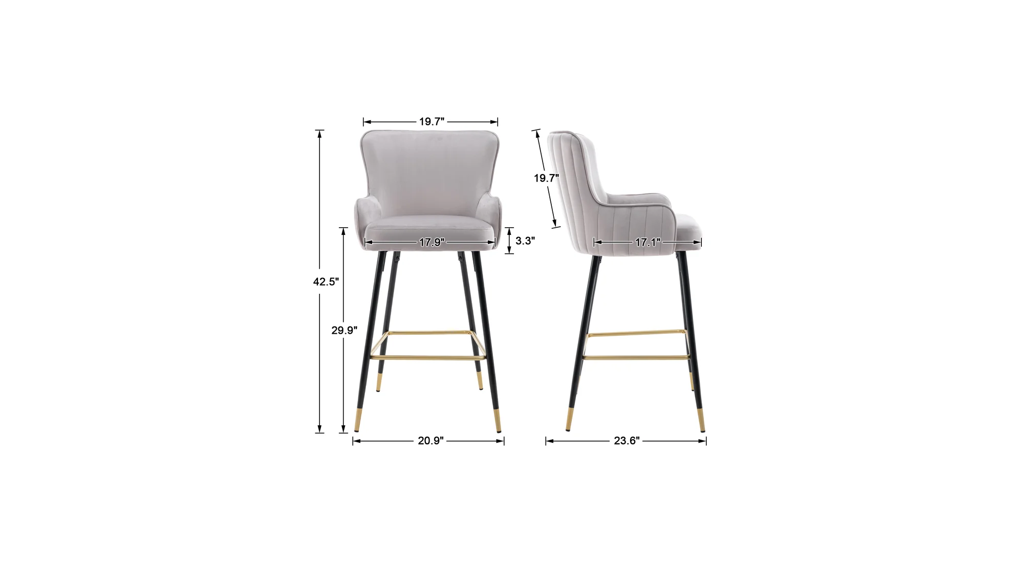 Nolen Bar Stool - Grey