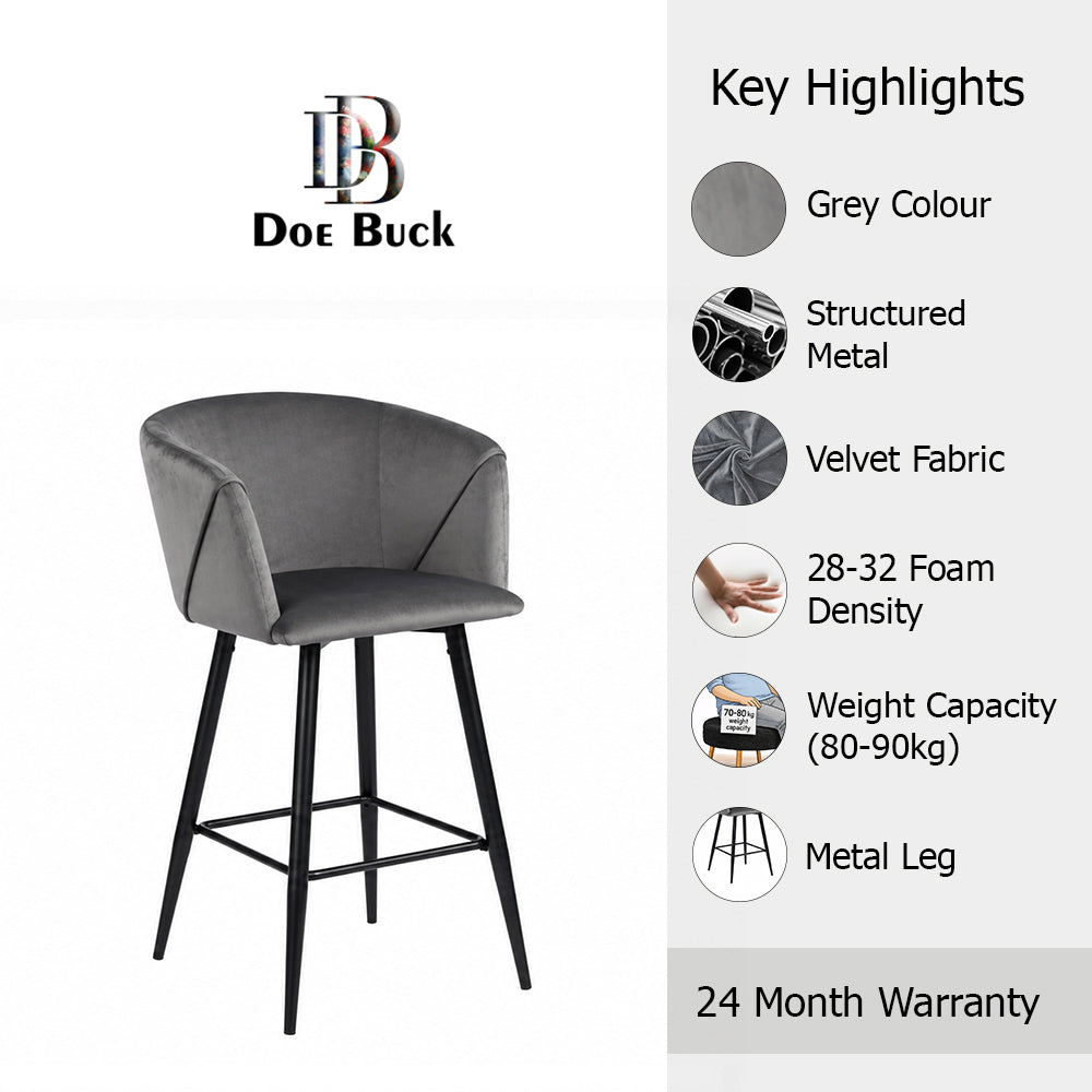 Doe Buck Clea Barstool|Grey