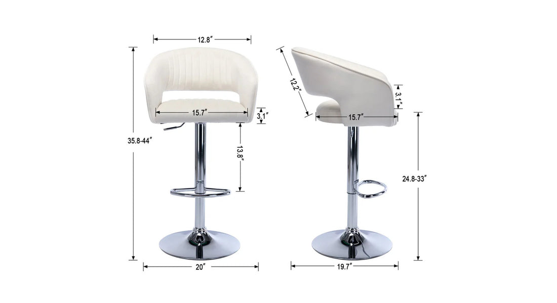 Dee Swiel Adjustable Bar Stool - White