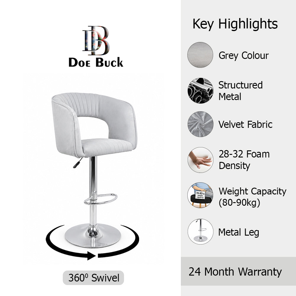 Doe Buck Dee Swiel Bar Stool|Grey