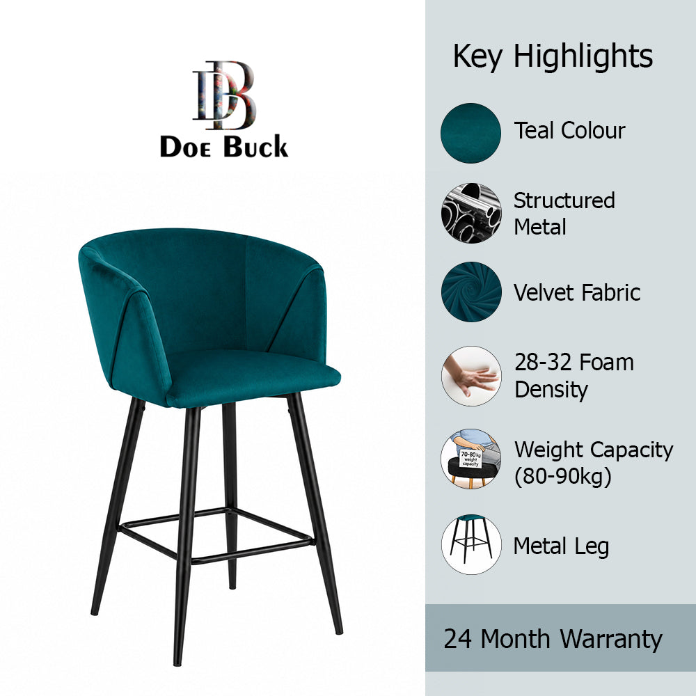 Doe Buck Clea Barstool|Teal