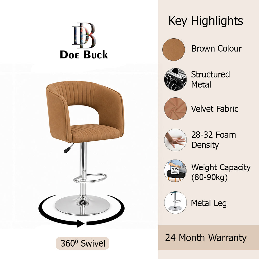 Doe Buck Dee Swiel Bar Stool|Brown