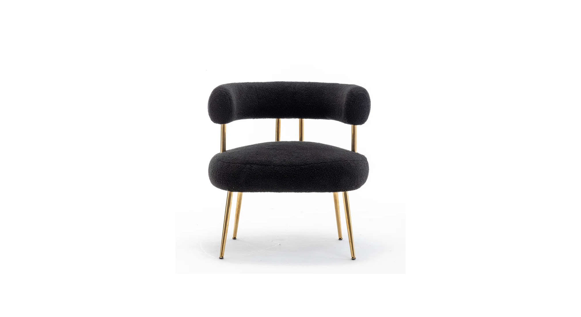 Bonnita Accent Chair Black | Curved Fabric Accent Chair Jet Black
