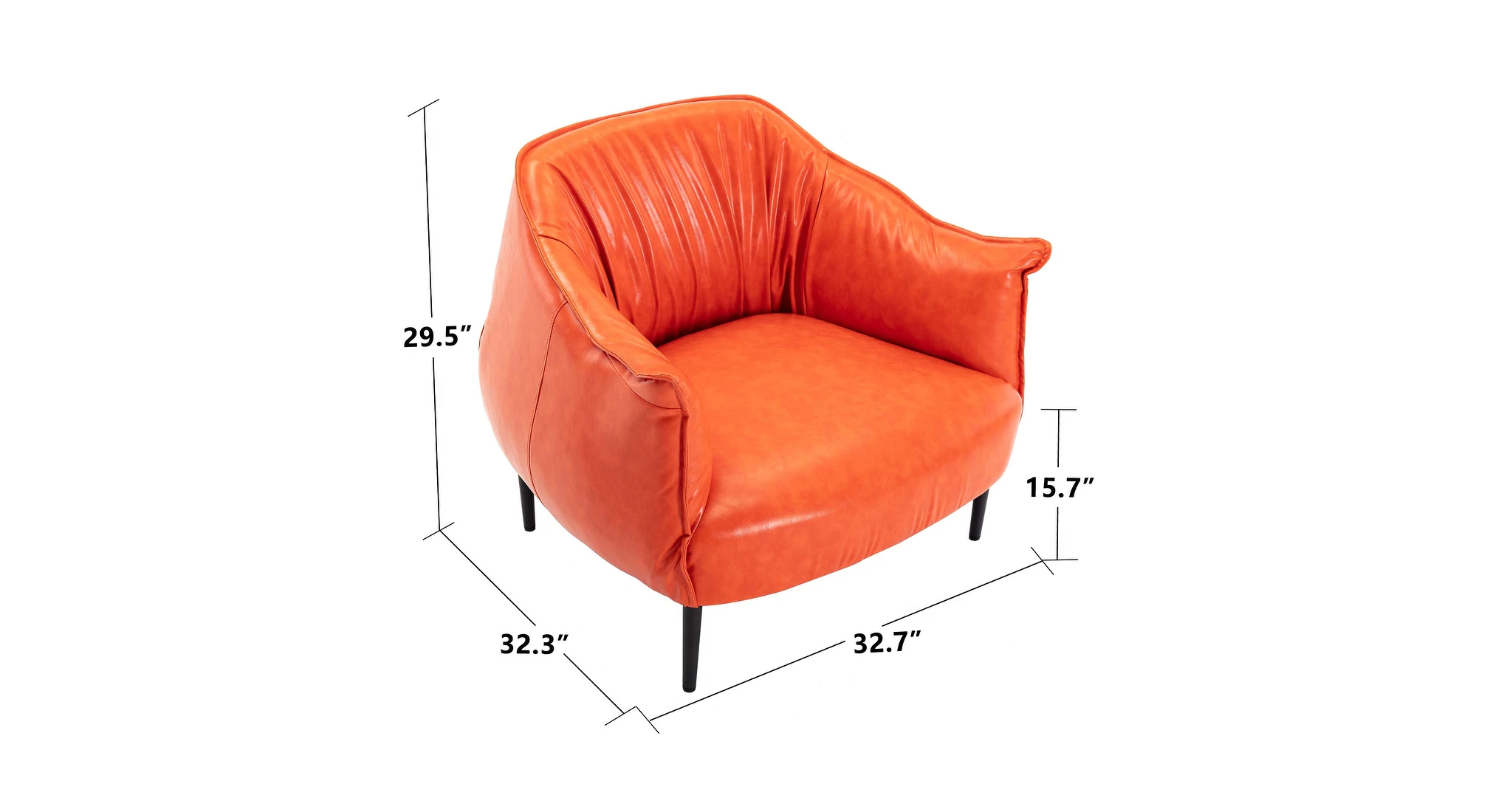 Almeda Accent Chair Orange | Modern Lounge Chair Terracotta Orange