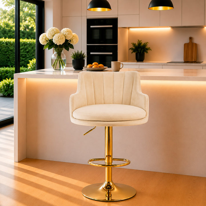 Doe Buck Oliver Barstool|Beige