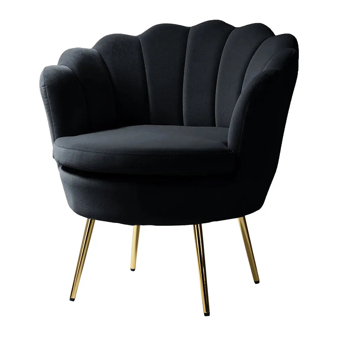 Shell Motif Accent Chair – Black