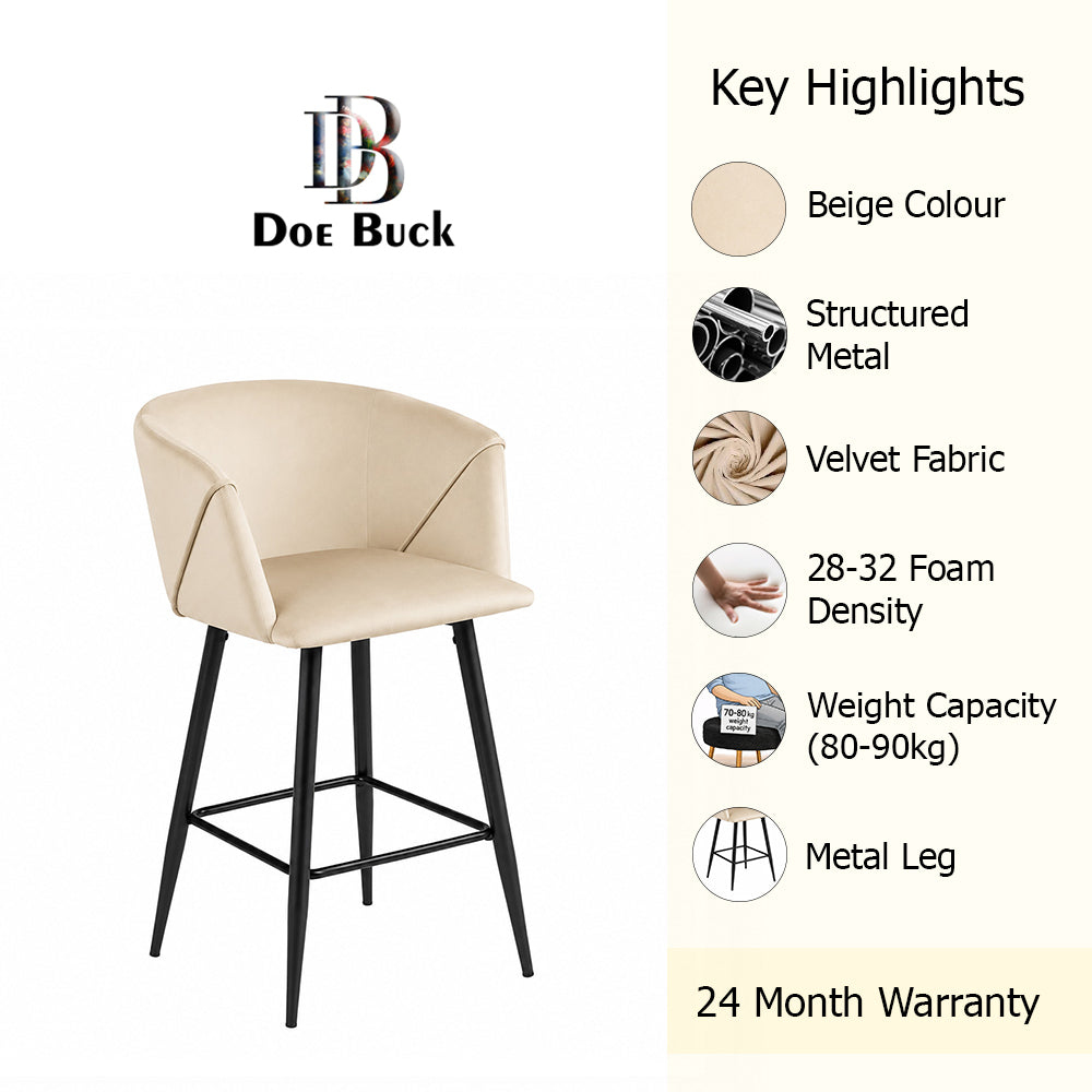 Doe Buck Clea Barstool|Beige